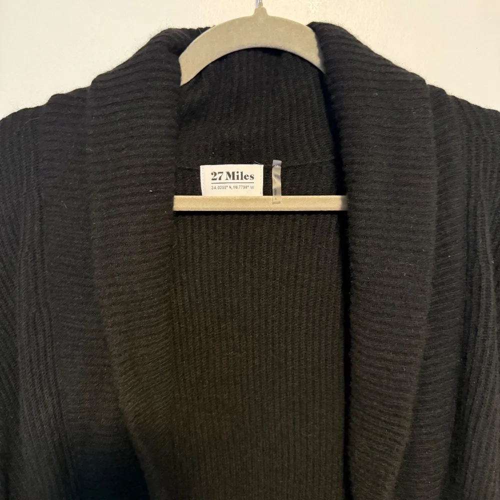 27 Miles Malibu Wool Cashmere Open Front Cropped Cardigan Sweater Size Small - Picture 2 of 9